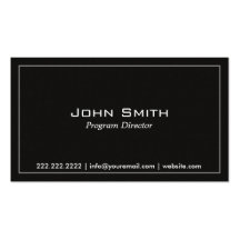 Plain Dark Program Director Business Card