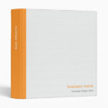 Plain Elegant Modern Simple Orange Stripe on White 3 Ring Binder