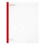 Plain Elegant Modern Simple Red Stripe on White Customized Letterhead