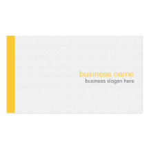 Plain Elegant Modern Simple Yellow Stripe on White Business Card