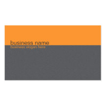 Plain Elegant Simple Orange / Grey Stripe Business Card