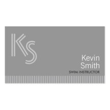 Plain Gray Swim Instructor Business Card