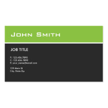 Plain Green Modern Elegant Professional Business Card