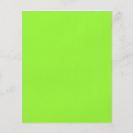 Plain Lime Green Background. Full Color Flyer