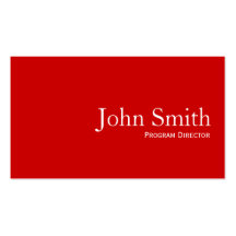 Plain Red Program Director Business Card