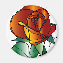 Plain rose on a magnet