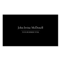 Plain & Simple Black Business Card