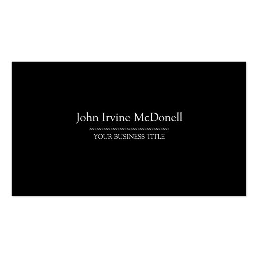 Plain & Simple Black Business Card