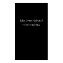 Plain & Simple Black Vertical Business Card