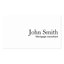 Plain White Mortgage Agent Business Card