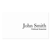 Plain White Political Scientist Business Card