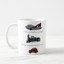 planes and trains and cars mug