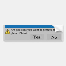 Planet Pluto Bumper Sticker