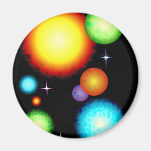 Planets Suns Stars Space Design Refrigerator Magnets