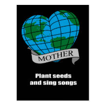 Plant seeds and sing songs - post card