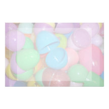 plastic colourful easter eggs pastel background stationery design