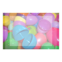 Plastic Easter Eggs Blue One Open Photograph Custom Stationery