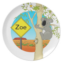 plate for kids with name "KOALAS" Flacher Teller