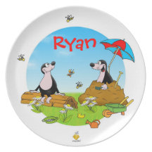 plate for kids with name "MOLES" Party Teller