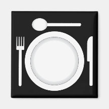 Plate knife fork and spoon refrigerator magnets