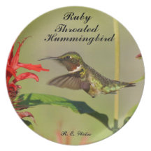 Plate/ Ruby Throated Hummingbird/ by: R. E. Weiss