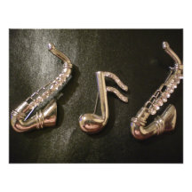 Play a musical note on that Saxaphone Custom Invites