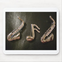 Play a musical note on that Saxaphone Mousepad