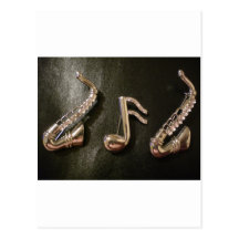 Play a musical note on that Saxaphone Post Cards