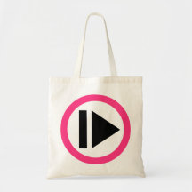 Play button music canvas bag