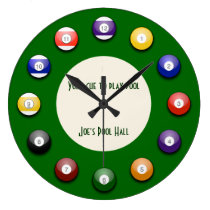 Play Pool - A Pool Ball Wall Clock wall clocks