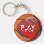 Play With Heart Basketball Keychain