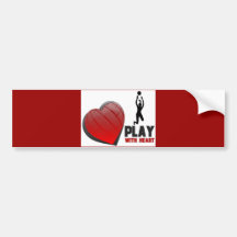 PLAY WITH HEART VOLLEYBALL BUMPER STICKER