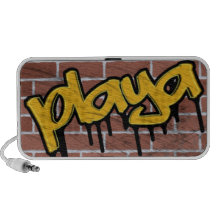 playa player graffiti brick wall ghetto design laptop speaker