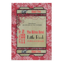Playbill Ticket RSVP  (3.5 x 5) Custom Invitations