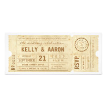 Playbill Vintage Theater Ticket Wedding Invitation