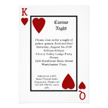Playing Card King/Queen Personalised Invitations