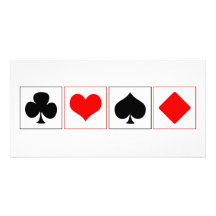 Playing card suits custom photo card