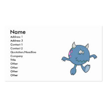 playing tough bluish monster friend business card