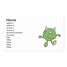 playing tough green monster friend business card