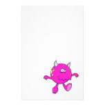 playing tough pink monster friend stationery design