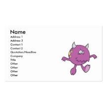 playing tough purple monster friend business cards