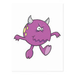 playing tough purple monster friend postcard