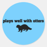 Plays Well With Otters Stickers