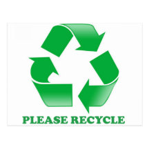 Please Recycle. Recycling Awareness. Go Green. Post Card
