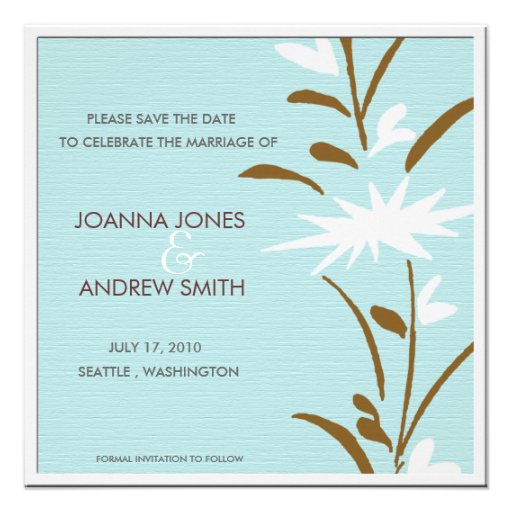 Please Save the date -floral Personalized Announcements