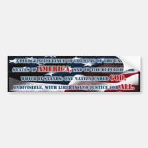 Pledge of Allegiance Bumper Sticker