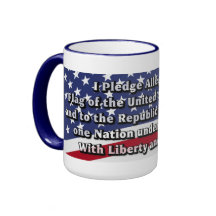Pledge of Allegiance with US Flag Mug
