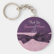 Plum and Amethyst Wedding Favour Key Chain