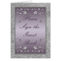 Plum and Pewter Floral Table Card