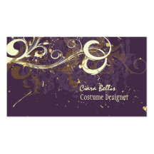 Plum & Chocolate swirls Business Card Templates
